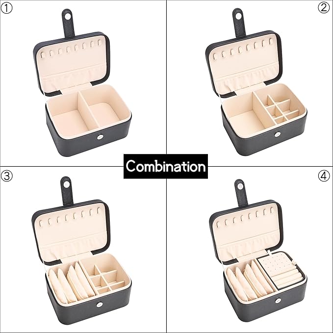 2 Layer Portable Jewelry Box, Large Jewelry Travel Case - Image 4