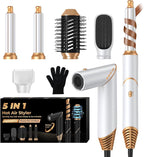 5 in 1 Blow Dryer Brush,Hair Dryer Brush with Detachable Air Styler,Negative Ionic Magic Hair Styler,Hot Air Brush for Women Volumizer,Straightener,Drying