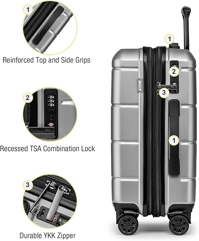 KYME Hardside Expandable Carry On Luggage 22x14x9 Airline Approved 20 Inch - Image 6