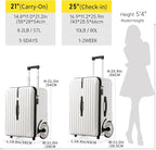 Extra Large Wheels Carry On Luggage Hard Shell Suitcase Top Opening Hardside - Image 6