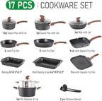 MAISON ARTS 17 Piece Pots and Pans Set Non Stick, Kitchen Cookware Sets - Image 8