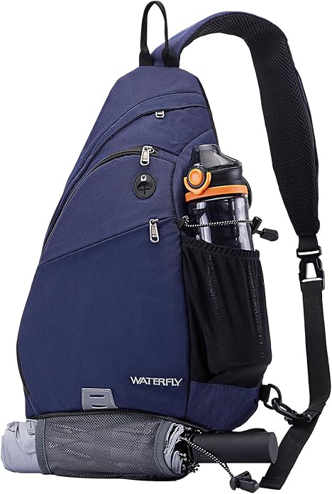 WATERFLY Large Crossbody Sling Bag: Over Shoulder Backpack Daypack Casual Cross by Waterfly