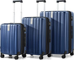 Hanke Expandable Hardshell Luggage Sets 3 piece Carry On Luggage by Hanke