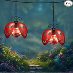 2 Pack Lady Bug Solar Outdoor Hanging Lantern Creative Small Sculpture Lights by Unknown