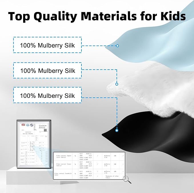 Silk Sleep Eye Mask for Kids, 100% Real Natural Pure Silk Sleeping Masks - Image 2