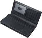 VISOUL Mens Leather Long Checkbook Bifold Wallets - Image 2
