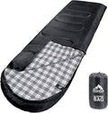 MEREZA Flannel Sleeping Bag for Adults XL, Large Wide Sleeping Bags for Camping by MEREZA