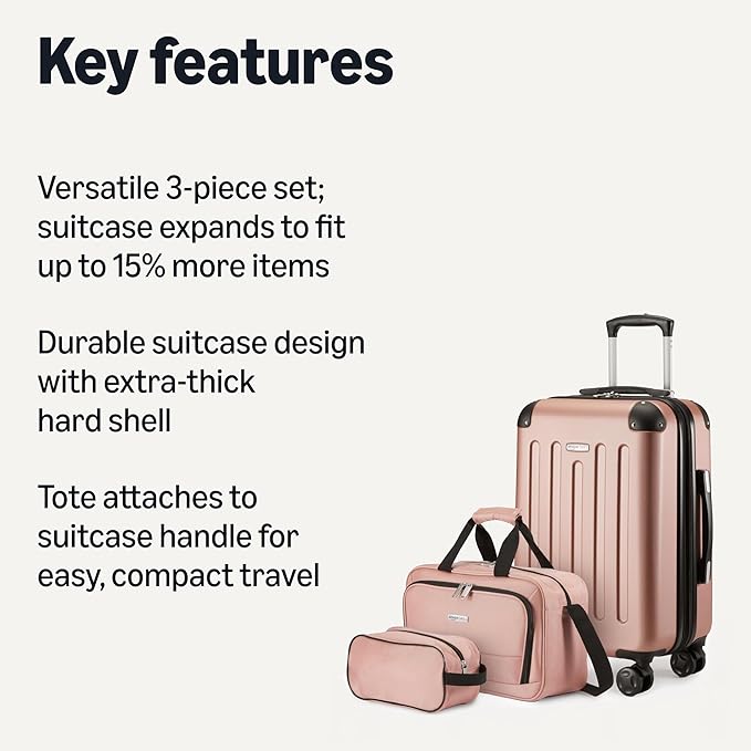 Amazon Basics 3-Piece Luggage Set, Including Carry-On Luggage, and 10" Compact - Image 2
