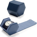 Oirlv Luxury Hexagonal Leather Watch Travel Case Single Watch Box by Oirlv