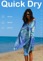 Microfiber Thin Lightweight Flat Beach Towel Sand Free Quick Dry Absorbent - Image 5