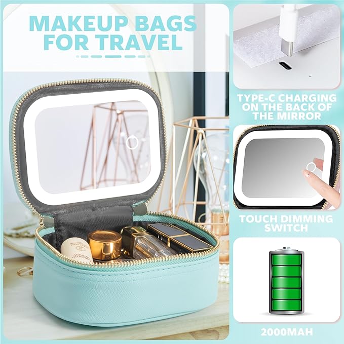 Small Makeup Bag Travel Train Case - Image 3