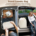 Canvas Laundry Bag with Handles & Drawstring Closure 27.5”x35", Thick Cotton - Image 5