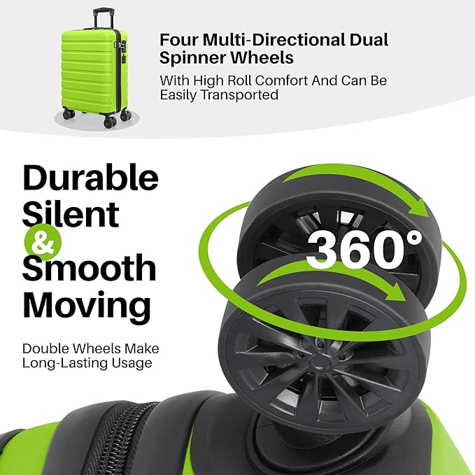 AnyZip Suitcase Hardside PC ABS Lightweight USB Luggage - Image 4