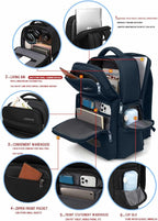 Multi-Functional Travel Laptop Backpack, Water-Resistant Large Capacity Bookbag - Image 5