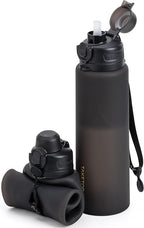 TakeToday Collapsible Water Bottles 32oz, Foldable Travel Water Bottle by TAKETODAY