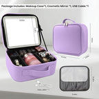 Travel Makeup Bag with LED Mirror and Light Travel Makeup Case Cosmetic - Image 8