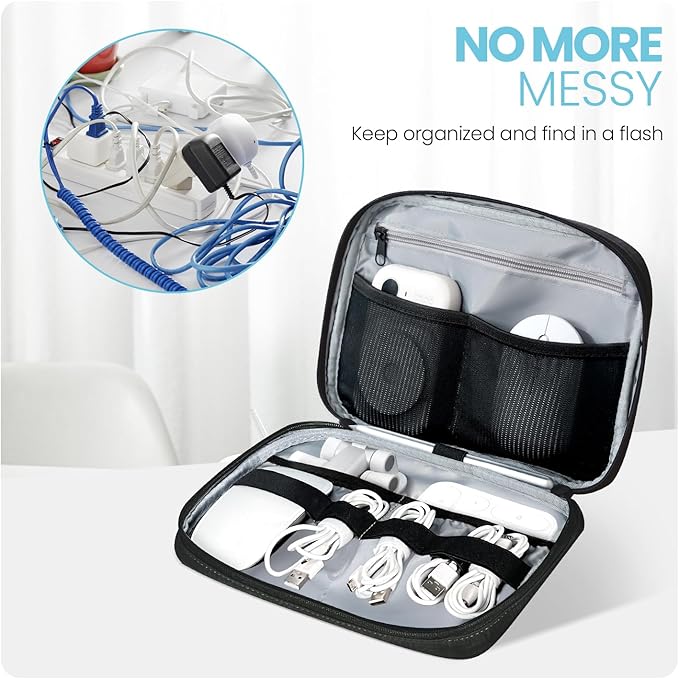 Electronics Organizer Bag, Portable Cable Organizer Case Travel Electronic - Image 2