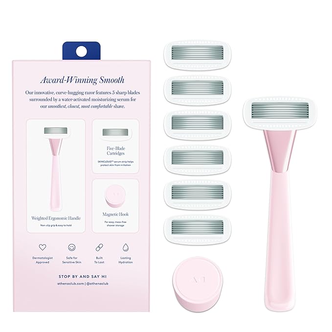 Women's Razor Shave Kit, 1 Rose Razor Handle + 6 Blade Refills - Image 2