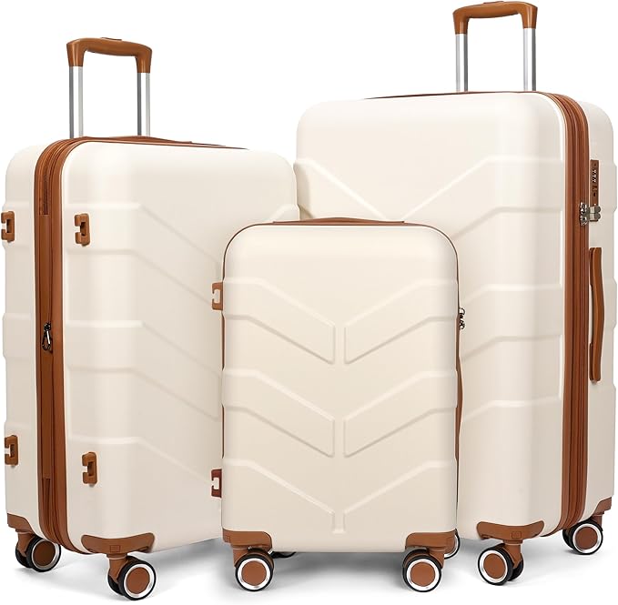 Luggage Sets 3 Piece with Spinner Wheel, Hardside Suitcase Set with TSA Lock by Unknown