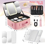 Mid-Size Makeup Bag with LED 1X5X10X20X30X Magnifying Mirror and Travel Makeup - Image 6