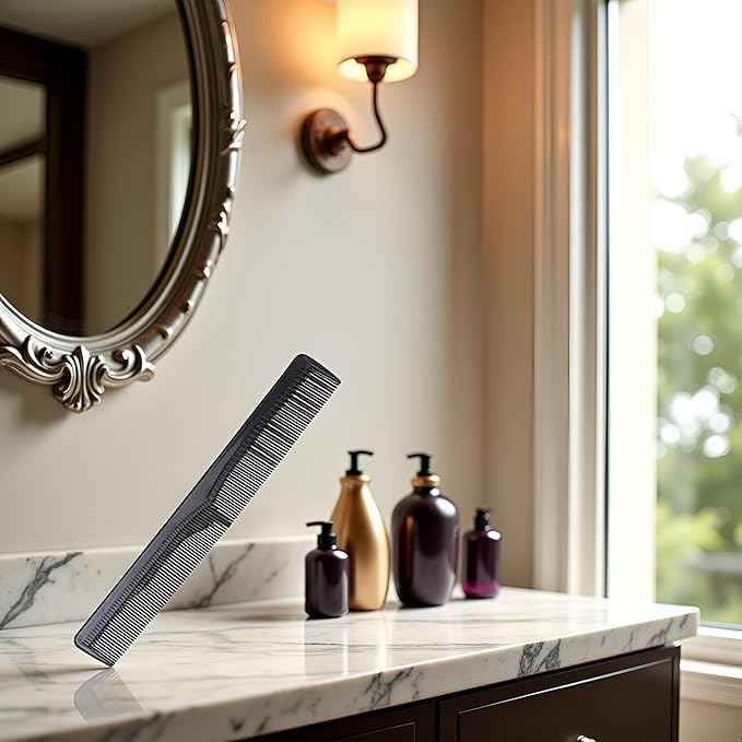 Black Plastic Head Narrow Fine Teeth Hair Comb Beauty Tool, Lightweight and Portable Design,Hair Combs Styling Tools and Appliances