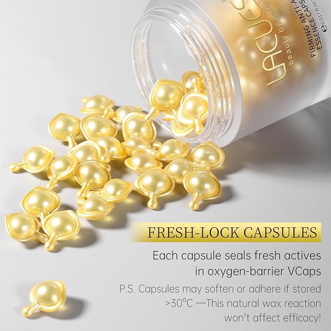 60 Day Type I & III Collagen Face Serums,Anti-Aging Wrinkle,Daily Line Smoothing Skin Care Treatment for Fine Lines, Post-Acne Scars | 3% Squalane + jojoba oil, 60 Individual Capsules