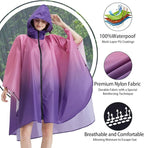 Rain Poncho Jacket Coat Hooded Zipper Style - Image 3
