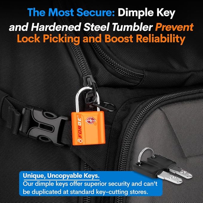 TSA Approved Luggage Locks, Ultra-Secure Dimple Key Travel Locks - Image 6