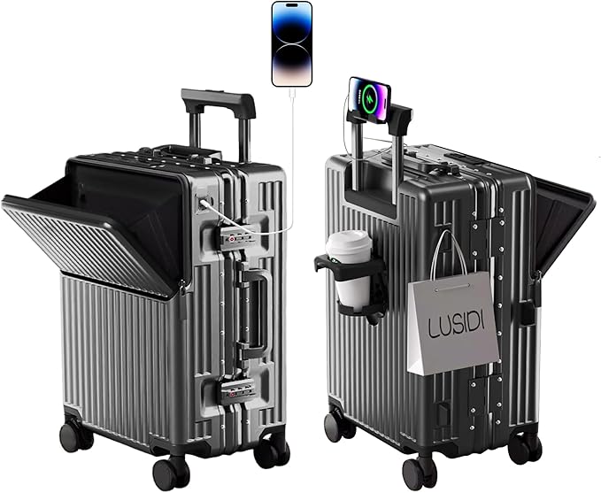 Hard Shell Luggage 20 Inch Travel Suitcase, ABS Aluminum Frame, Lightweight by cycyCarry