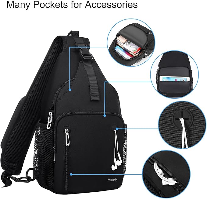 MOSISO Sling Backpack Bag, Crossbody Shoulder Bag Travel Hiking Daypack Chest - Image 3