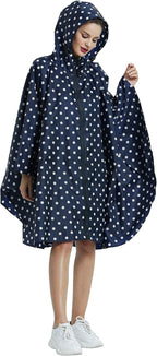 Rain Poncho Jacket Coat Hooded Zipper Style - Image 2