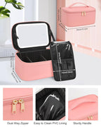 Makeup Bag With LED Mirror, Travel Makeup Bag With 3 Color Setting Light Up - Image 2