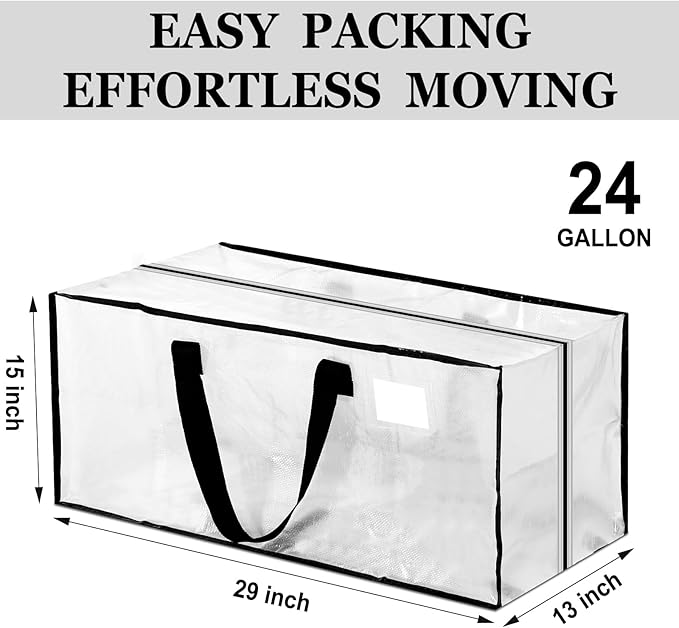 4 Pcs 24 Gallon Large Moving Bags - Image 2