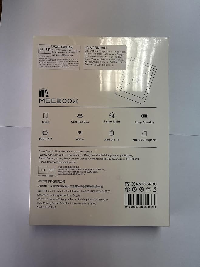 Meebook E-Reader M8 | 7.8' Eink Carta Screen | 300PPI Smart Light | Android 14 - Image 11