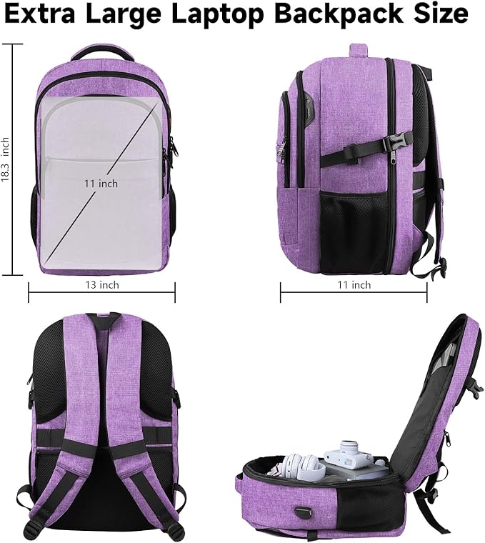 Lapsouno Extra Large Travel Backpack, Travel Laptop Backpack, TSA Friendly - Image 6