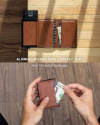 VULKIT Card Holder Pop Up Slim Wallet Leather RFID Blocking Card Case Up to 8 - Image 4