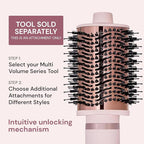 L'ANGE HAIR Multi-Volume Dryer Brush Attachment | Titanium Blow Dryer Brush Barrel for Volumizing & Styling | Tool Sold Separately | Attachment - Blush - Oval 75mm