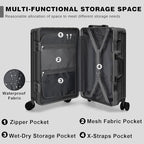 AnyZip Luggage Sets 2 Piece Aluminum Frame Carry On and Checked Suitcase PC ABS - Image 2