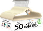 50 Pack New Premium Quality Velvet Hangers Ultra Thin Non Slip Adult Felt Space by TECHZOO
