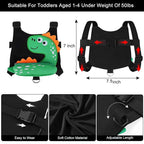 Accmor Toddler Harness Leash + Anti Lost Wrist Link, Cute Dinosaur Kids Leash - Image 2