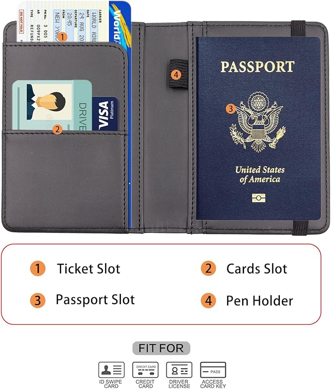 Melsbrinna Premium Leather Passport Holder Covers Case, Waterproof Rfid - Image 3