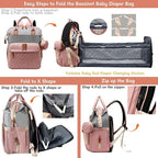 Diaper Bag with Changing Station, Waterproof 3 in 1 Baby Diaper Backpack with - Image 8
