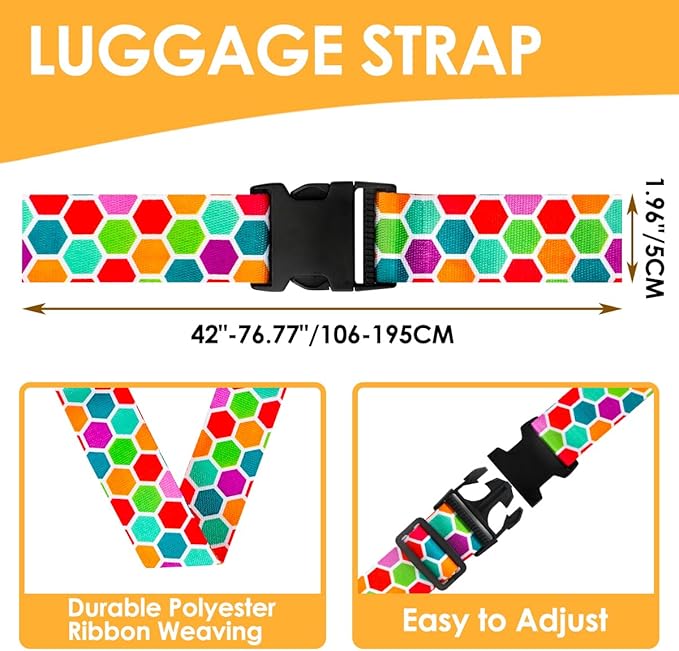 Adjustable Travel Luggage Strap Suitcase Belt Travel Bag Accessories 1.96 in W - Image 2