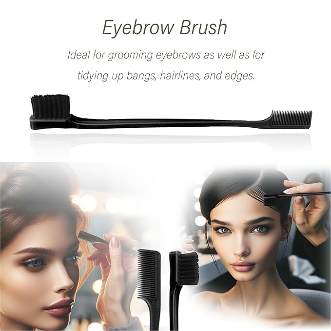 3-Piece Hair Styling Comb Set: Teasing Brush, Rat Tail Comb, Edge Brush for Women's Styling