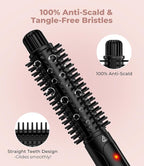 Farery 1 Inch Thermal Brush Curling Iron for Smooth Natural Curls – Anti-Scald Hard Bristles, Lightweight, One-Button Start, Dual Voltage Travel Hair Tool with 360° Swivel Cord, 410°F Fast Heat