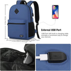 17.3 inch School Backpack, Classic Bookbag Backpack - Image 7