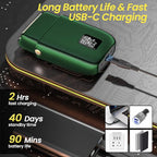 Electric Foil Shavers for Men, 3 Speed Electric Razor for Men, High Speed Dual Floating Blades, IPX7 Waterproof Wet & Dry, LED Display, USB Type C Charging, Foil Razor for Face/Beard/Head (Green)