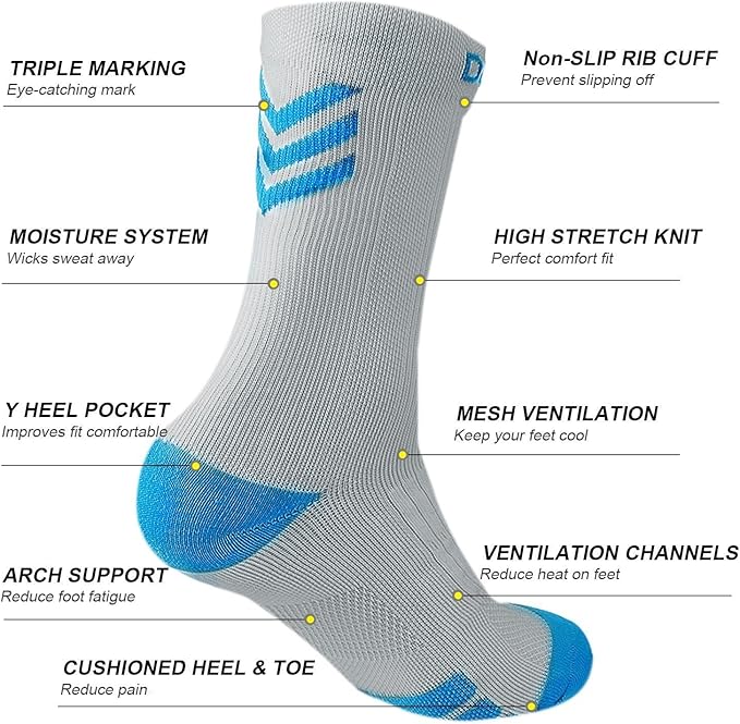 DOVAVA Dri-tech Compression Crew Socks, Comfort Boost Circulation - Image 4