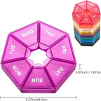 Ponpon 8pcs Pill Holder Box 7-Sided Portable Vitamin Holder Box Pill Organizer - Image 2