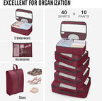 Veken 10 Set Packing Cubes for Travel Essential, Suitcase Organizer Bags in 4 - Image 5